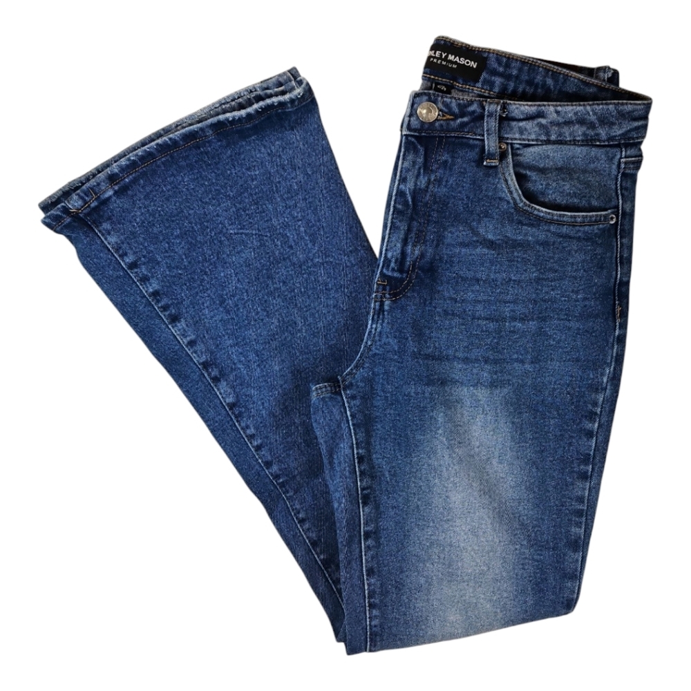 Ashley Mason California Cotton High-Rise Vintage Look Flare Jeans Size 9/29